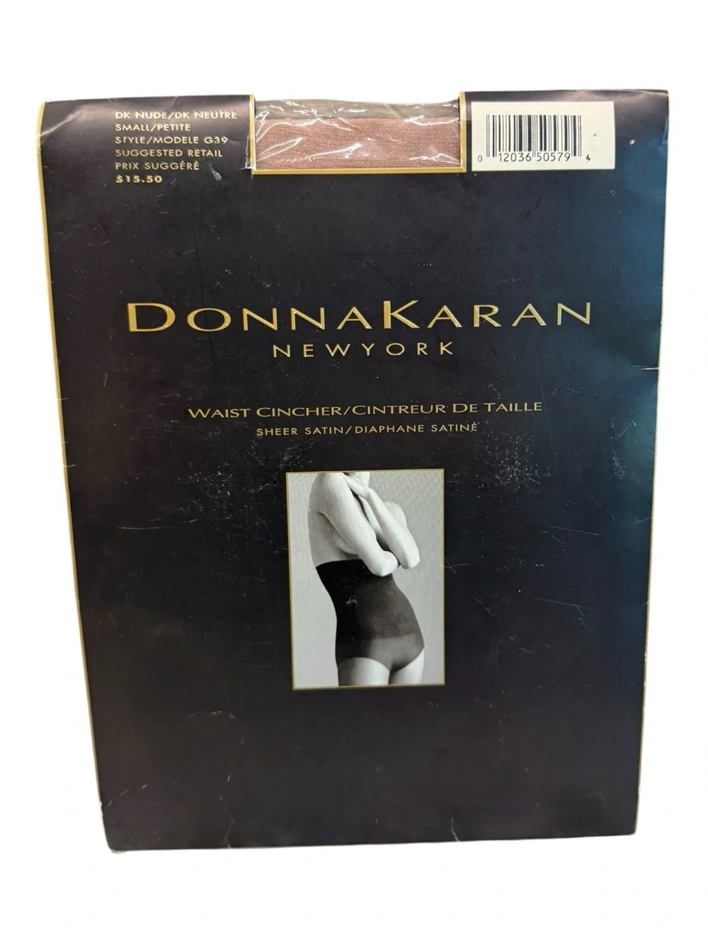 Donna Karan New York Waist Cincher Sheer Satin Pantyhose Small DK Nude